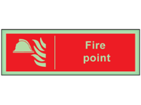 Fire point photoluminescent safety sign