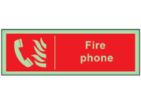Fire phone photoluminescent safety sign