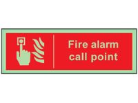 Fire alarm call point photoluminescent safety sign