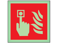 Fire point call point symbol photoluminescent safety sign