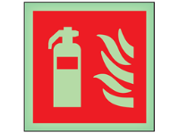 Fire extinguisher symbol photoluminescent safety sign