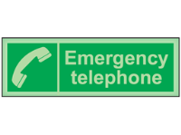 Emergency telephone photoluminescent safety sign