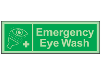 Emergency eye wash photoluminescent safety sign