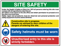 Building site safety notice sign