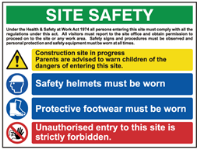 Building site safety notice sign