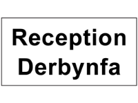 Derbynfa, Reception. Welsh English sign.