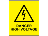 Danger high voltage label