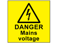 Danger mains voltage label