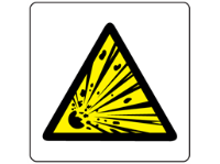 Caution risk of explosion symbol label.