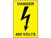 Danger 400 volts label