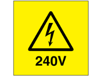 240V Electrical warning label