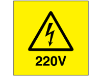 220V Electrical warning label