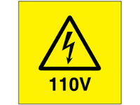 110V Electrical warning label