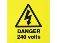 Danger 240 volts label