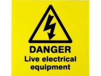 Danger live electrical equipment label