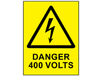 Danger 400 volts label