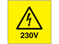 230V Electrical warning label