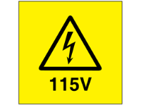 115V Electrical warning label