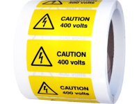 Caution 400 volts label.