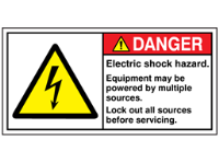 Electric shock hazard label