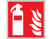 Fire extinguisher symbol safety sign.