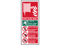 Fire hose reel safety sign.