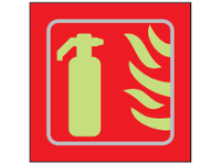Fire extinguisher symbol photoluminescent sign.