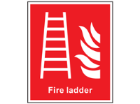 Fire ladder symbol and text safety sign.