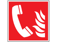 Fire telephone symbol safety sign.