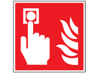 Fire alarm call point symbol safety sign.