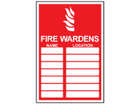 Fire wardens register sign