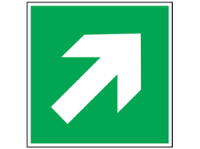 Safety directional arrow sign, diagonal.