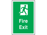 Escape route fire exit safety floor symbol and text sign