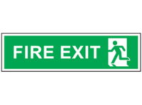 Fire exit, symbol facing left safety sign.