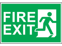 Fire exit, symbol facing right safety sign.