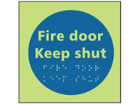Fire door keep shut photoluminescent sign.