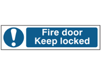 Fire door Keep locked, mini safety sign.