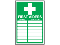 First aiders symbol and text safety sign.