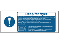 Deep fat fryer safety label.