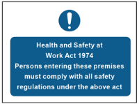 Health and safety at work act 1974 sign