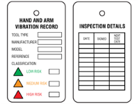 Hand and arm vibration inspection tag. (HAVS)