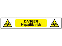 Danger Hepatitis risk symbol and text safety tape.