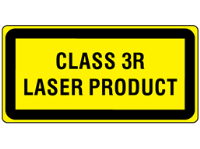 Class 3R laser equipment warning safety label.