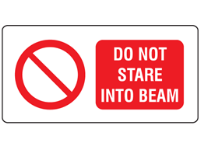 Do not stare into beam laser equipment warning safety label.