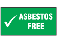 Asbestos free safety label.