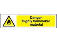 Danger Highly flammable material, mini safety sign.