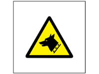 Guard dog symbol safety sign.