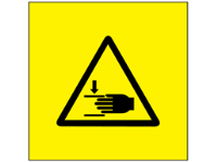 Finger Trap hazard symbol labels.
