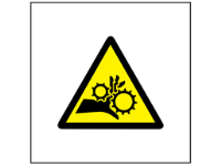 Entanglement hazard symbol safety sign.