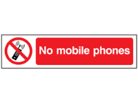 No mobile phones, mini safety sign.